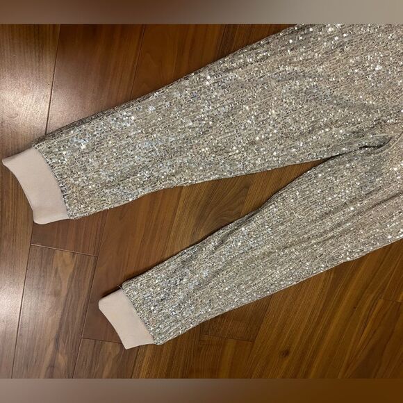 1 State womens sequin joggers size M - Picture 2 of 8